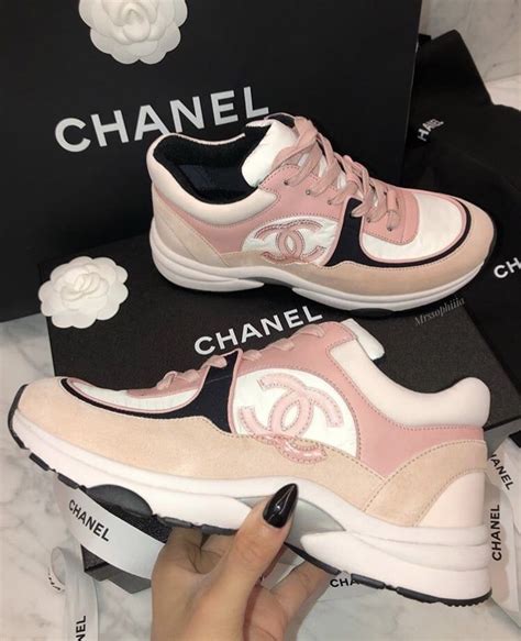 chanel pink sparkly shoes|Chanel sneakers pink inside.